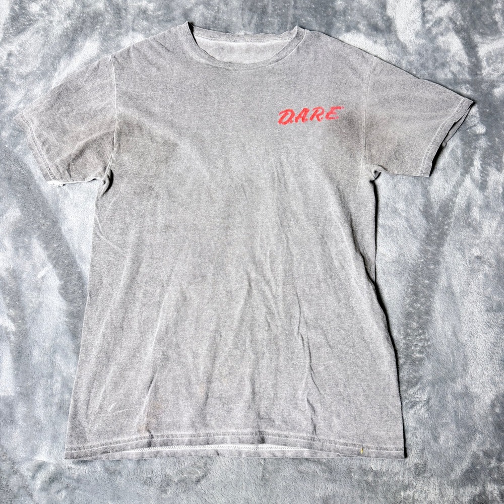 DARE Womens Small Nature Is My Drug Of Choice Graphic Tee Grey Acid Wash T-Shirt